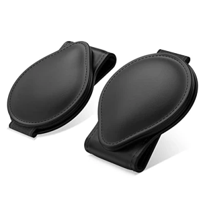 Abbildung von MoKo Brillenhalter für Auto Sonnenblende, 2 Pack Sonnenbrille Brillenhalterung Sonnenbrillenhalterung mit Kartenkarten Clip Brillenetui Aufbewahrungsbox Organizer Schwarz