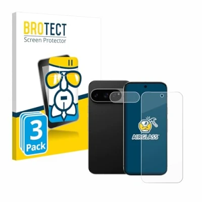 Abbildung von BROTECT Schutzglas für Google Pixel 9 Pro XL (Display+Kamera) (3 Stück) Schutzfolie Panzer Folie Glas [Extrem Kratzfest 9H, Anti Fingerprint,