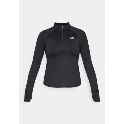 Abbildung von New Balance Athletics HEAT GRID HALF ZIP Langarmshirt black, Damen, Größe: Small, Black
