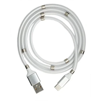 Abbildung von System S USB 3.1 selbstaufrollendes Kabel 1 m Typ C Stecker zu 2.0 A in Weiß