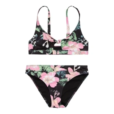 Abbildung von Roxy Shadow Floral Bralette Bikini Anthracite für Kinder, Größe: 128,