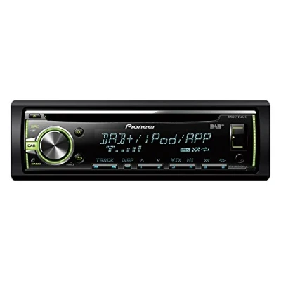 Abbildung von Pioneer DEH X6800DABAN Schwarz 200 W Multimedia Receiver fürs Auto (schwarz, 1 DIN, W, CD, CD R, RW, drehbar, MOSFET)