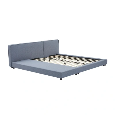 Abbildung von HOME DELUXE Bett mit Ablage GALAXIS 140 x 200 cm Grau Matratze H3/H4