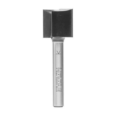 Abbildung von ENT 11005 Nutfräser HW, Schaft (S) 8 mm, Durchmesser (D) 22 NL 20 SL 50 GL 70 mit HW Grundschneide