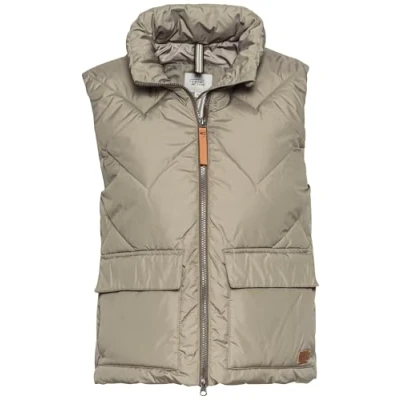 Abbildung von camel active Damen Kurze Steppweste aus recyceltem Polyester Salbei, womenswear 46