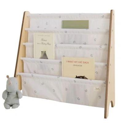 Abbildung von 3 Sprouts Kinder Bücherregal aus Holz Montessori Regal für Kinderzimmer Heidelbeere Elfenbein