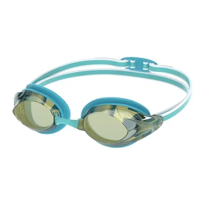 Abbildung von Speedo Vanquisher 3.0 Mirrored Schwimmbrille für Damen, Bachelor Button/Celeste/Gold Mirror, One Size