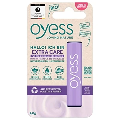 Abbildung von Oyess Lippenpflege Extra Care, pflegender Lippenpflegestift für trockene Lippen (1 x 4,8 g)