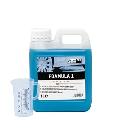 Abbildung von detailmate ValetPRO Foamula 1 Vorwäsche 1L Snow Foam + 50ml Messbecher