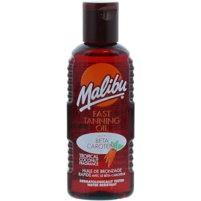Abbildung von Malibu Sun Bräunungsöl, wasserfest, mit Beta Carotin und tropischem Kokosnuss Duft, 100 ml