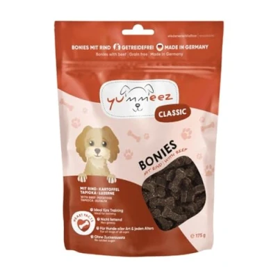 Abbildung von Yummeez Rind Leckerli Hundeleckerli als kleine Knöchelchen getreidefrei mit hohem Fleischanteil perfektes Leckerchen für Training oder Belohnung (1 x 175 g)