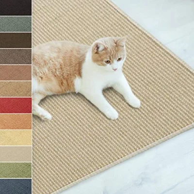 Abbildung von Floordirekt Sisal Fußmatte Teppich Vorleger Kratzteppich Katzenmöbel Kratzmatte Sisalmatte, widerstandsfähig &amp; in vielen Farben und Größen erhältlich (60 x 80 cm, Elfenbein)