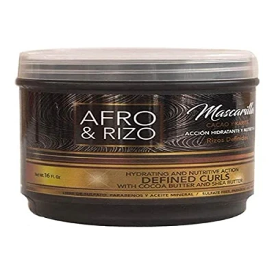 Abbildung von Afro &amp; Rizo Haarmaske 236g Feuchtigkeitsspendende und revitalisierende Tiefenbehandlung, frei von Sulfaten, Parabenen Mineralölen für , Locken gewelltes gestresstes Haar.