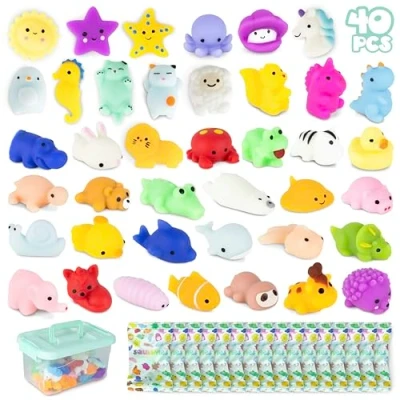 Abbildung von BONNYCO Mochi Squishy Set Mitgebsel Kindergeburtstag Gastgeschenke 40 Stück Kleine Geschenke für Kinder, Mitbringsel Gastgeschenk, Pinata Füllung Give Aways Einschulung