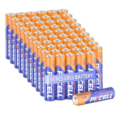 Abbildung von PKCELL Batterien AAA, 1.5V Hochleistungs Einwegbatterie LR03 Alkaline Batterie für Tastaturen Mäuse Fernbedienungen, (10 Jahres Haltbarkeit) X 60 Stück