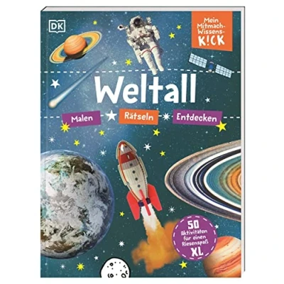 Abbildung von Mein Mitmach Wissens Kick. Weltall: 50 Aktivitäten Für einen Riesenspaß XL. Mitmachbuch. Malen, Rätseln, Entdecken. Kinder ab 6 Jahren