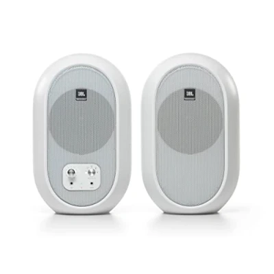 Abbildung von JBL 1 Serie 104 Kompakte aktive Desktop Referenzlautsprecher mit Bluetooth, weiß (als Paar verkauft)