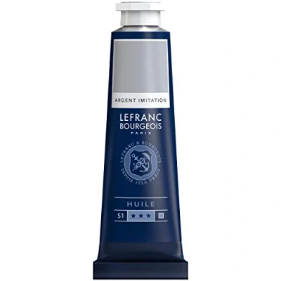 Abbildung von Lefranc Bourgeois 810048 feine Ölfarbe, lichtecht mit hervorragender Deckkraft &amp; hoher Farbintensität, gleichmässiger Konsistenz und optimaler Mischbarkeit, 40ml Tube Silber Farbton