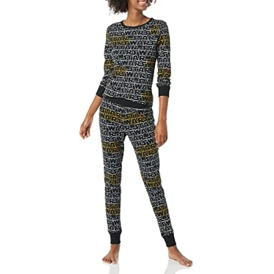 Abbildung von Amazon Essentials Disney Marvel Star Wars Damen Eng anliegende Baumwoll Schlafanzüge, Logo Womens Snug fit, S