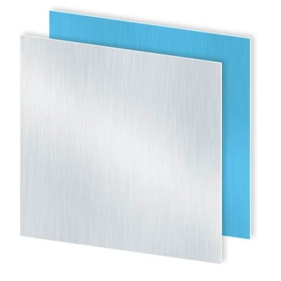 Abbildung von iMeistek 6063 Aluminiumblech mit beidseitiger Schutzfolie, 300mm x 0.8mm Wandstärke, quadratische Aluminiumplatte (2 Stk.)