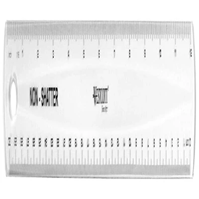 Abbildung von Westcott E 10120 00 Kunststofflineal bruchsicher, cm und Inch Skalierung, 30