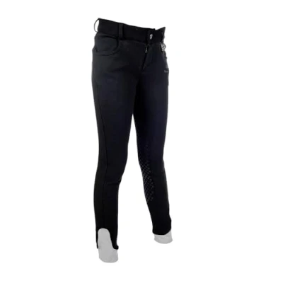 Abbildung von HKM Reithose Kids Easy Silikon Kniebesatz Jeans Blau