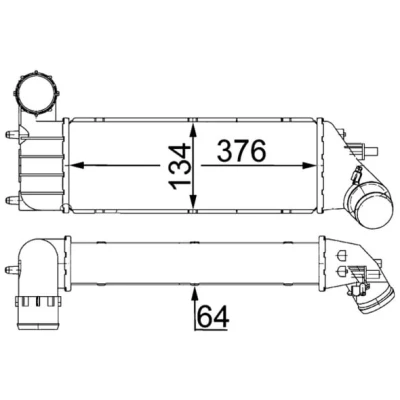 Abbildung von MAHLE ORIGINAL CI 23 000S Ladeluftkühler PEUGEOT: 807, CITROËN: C8, LANCIA: Phedra