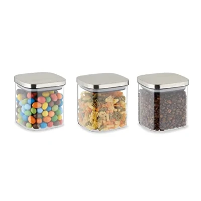 Abbildung von relaxdays Vorratsglas 3er Set Vorratsgläser mit Deckel 600 ml, Glas