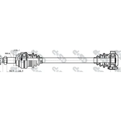Abbildung von GSP 205039 Antriebswelle A1 610 BMW: 3 Cabrio, Touring, 1 Schrägheck