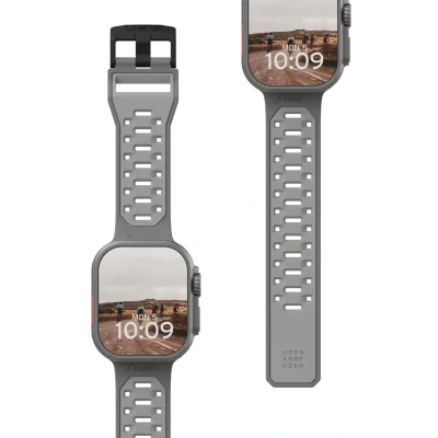 Abbildung von UAG Apple Watch Armband Silikon und TPU (weich) Grau Geeignet für Series 1 10 / SE Ultra (2)