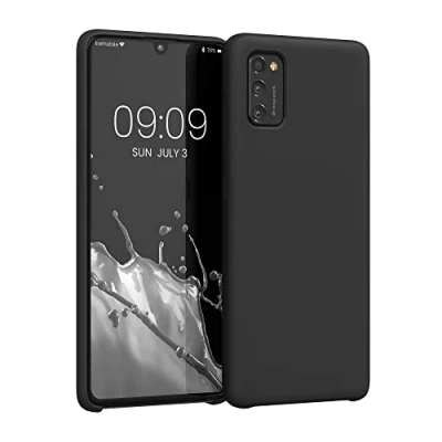 Abbildung von kwmobile Hülle kompatibel mit Samsung Galaxy A41 Silikon Handy Case Handyhülle weiche Oberfläche kabelloses Laden Schwarz
