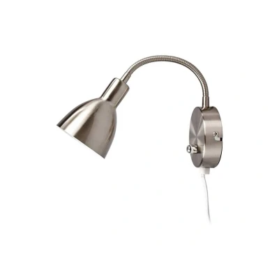 Abbildung von Lindby Wandlampe Amrei, nickelfarben, 42cm, Stecker, dimmbar