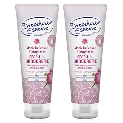 Abbildung von 2er Pack Dresdner Essenz Handcreme Streichelzarte Pfingstrose 2 x 75 ml Hautcreme Handpflege