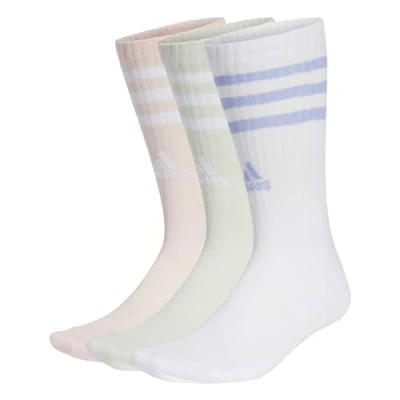 Abbildung von adidas Unisex 3 Stripes Cushioned Crew Socks Pairs, White/Sandy Pink/Linen Green, 48 51