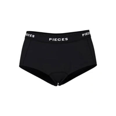 Abbildung von PIECES Damen Pclogo Lady Boxers/Solid Noos, Schwarz, L