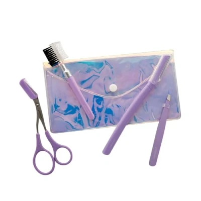 Abbildung von Demeliss Beauty Augenbrauen Set, 2 in 1 Bürste, Schere, Kamm, Pinzette, Rasierer, Tasche