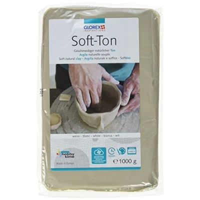Abbildung von Glorex Bastelnaturmaterial Soft Ton weiß, 1000 g