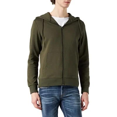 Abbildung von JACK &amp; JONES Male Hoodie Basic Reißverschluss, Forest Night, S (EU)