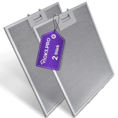Abbildung von Vioks.pro Set 2x Filter Dunstabzugshaube 310x250mm Ersatz für Bosch 00353110/353110 Fettfilter Metall, Siemens Metall