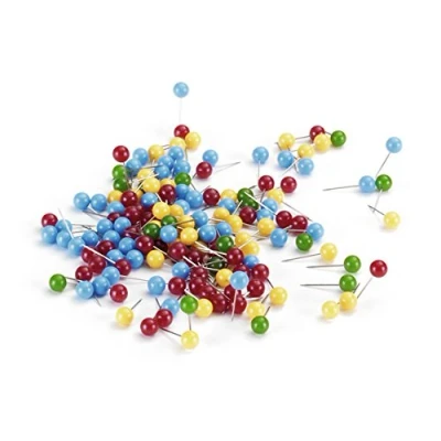 Abbildung von Legamaster 7 241099 Moderationsnadeln, 200 Stück, Rundkopf, farbig sortiert, 15 x 6 mm