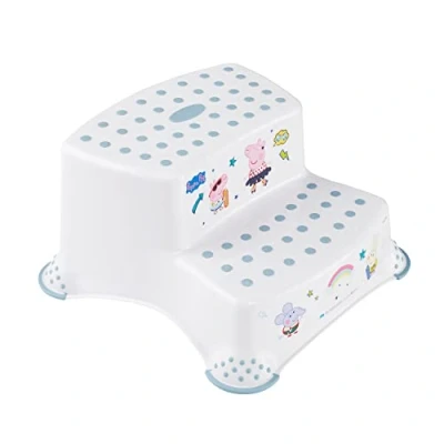 Abbildung von keeeper Tritthocker Kinder Hocker zweistufig peppa weiß m. anti rutsch funktion