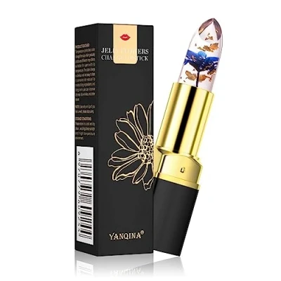 Abbildung von Pakivs Flower Jelly Lippenstift Magic Temperature Color Change Feuchtigkeitsspendender Lippenbalsam Lang anhaltender nahrhafter für Frauen und Mädchen (Blue Rose)