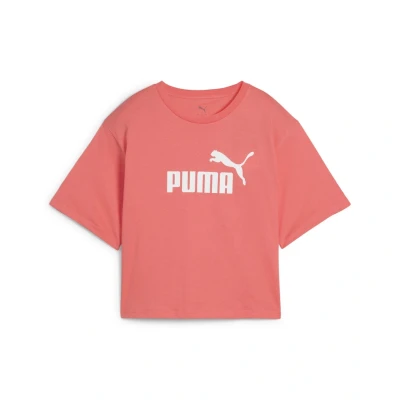 Abbildung von Puma ESS Cropped LOGO Relaxed Tshirt print, Damen, Größe: Small, Peach frost
