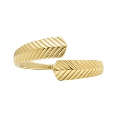 Abbildung von Fossil Damen Ringe aus Edelstahl offen, 7, Gold Ton