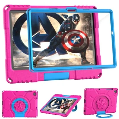 Abbildung von Patamiyar Kinder Hülle für Samsung Galaxy Tab A9 Plus 11 Zoll 2023 mit Displayschutzfolie, Stoßfest A9+ Griff Ständer Tablet (SM X210/X216/X218) Rosa