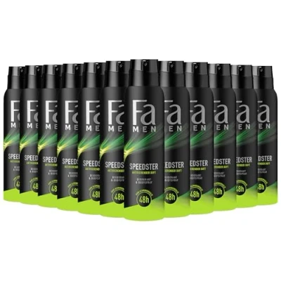 Abbildung von FA Deospray Men Speedster mit Taurin (12x 150 ml) aktiviere deinen Körper, Geist &amp; Sinne dem erfrischenden Duft von Zitrus Zitronengras