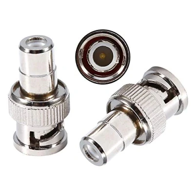 Abbildung von 10 x Adapter BNC Stecker,10 PCS Stecker auf Cinch Buchse AV Video Adapter,BNC Male to Female Steckverbinder Connector Kits für CCTV System Silber