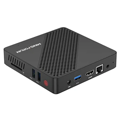 Abbildung von Mini PC Intel Celeron N4020 (nur 2,8 GHz), DDR4 4 GB/64 GB eMMC, UHD Graphics 600, Computer ohne Lüfter 4k@60Hz HDMI&amp;VGA, USB3.0, Wi FI 2.4/5.8G, BT4.2