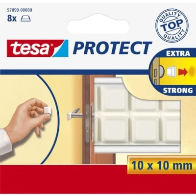 Abbildung von tesa Klebehaken tesa® Schutzpfuffer (L x B) 10 mm Weiß Inhalt: 8 St., (57899 00000 01)