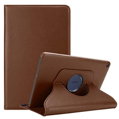 Abbildung von Cadorabo Hülle kompatibel mit Huawei MatePad T 10 (9.7 Zoll) 10s (10.1 Tablethülle ohne Auto Wake Up aus Kunst Leder Cover für Tasche in Braun